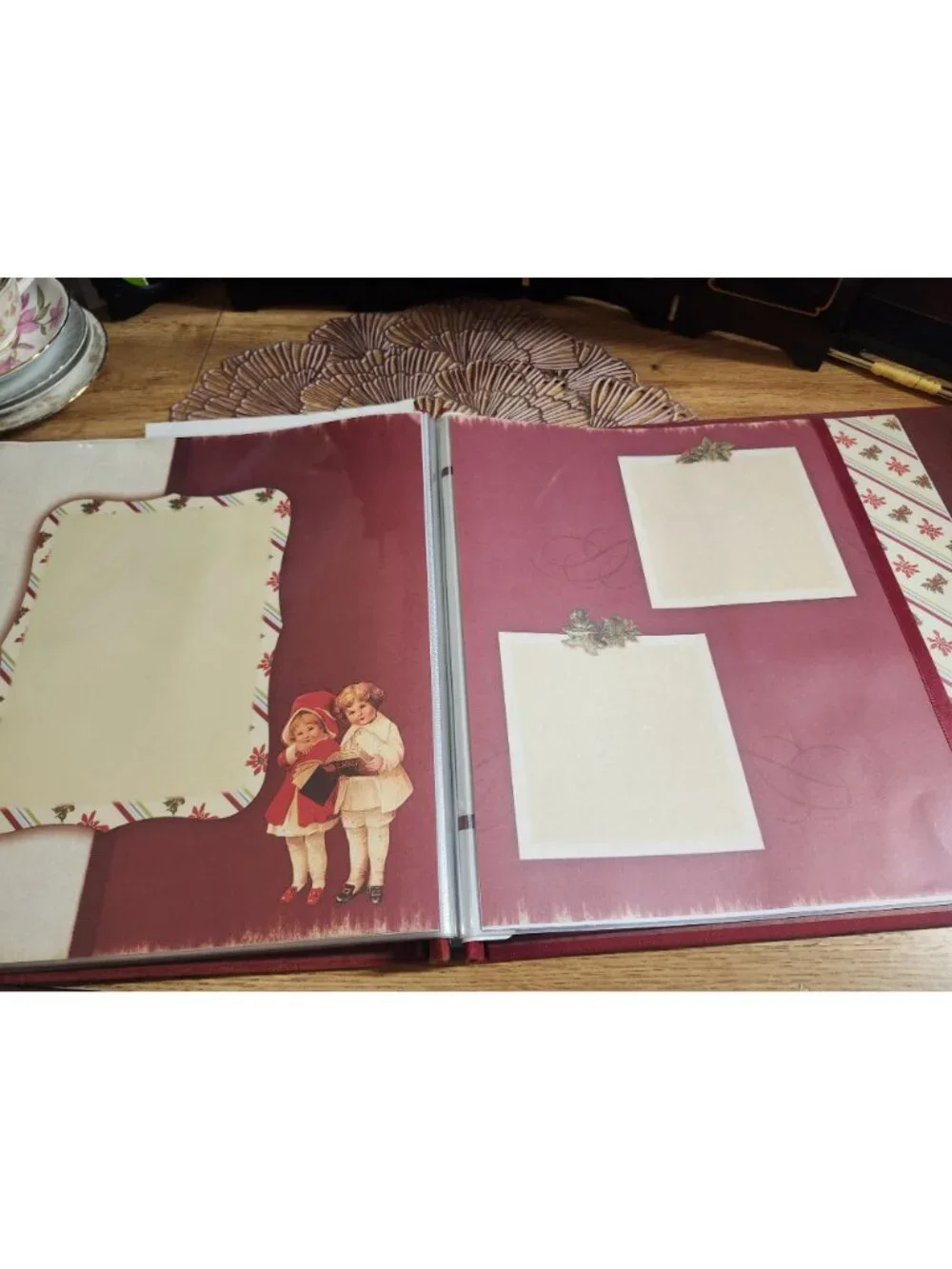 New Seasons Scrapbook Christmas Theme Red Textured Cover 12x12